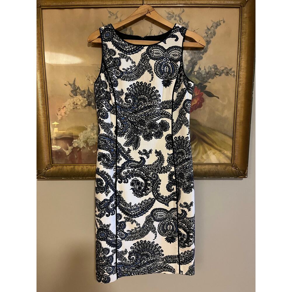 Talbots Cotton Blend Paisley Sheath Dress 4